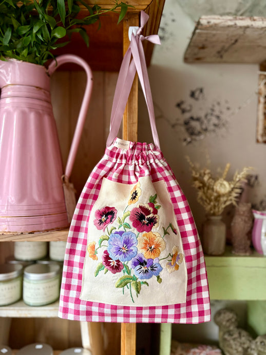 Floral Drawstring Bag
