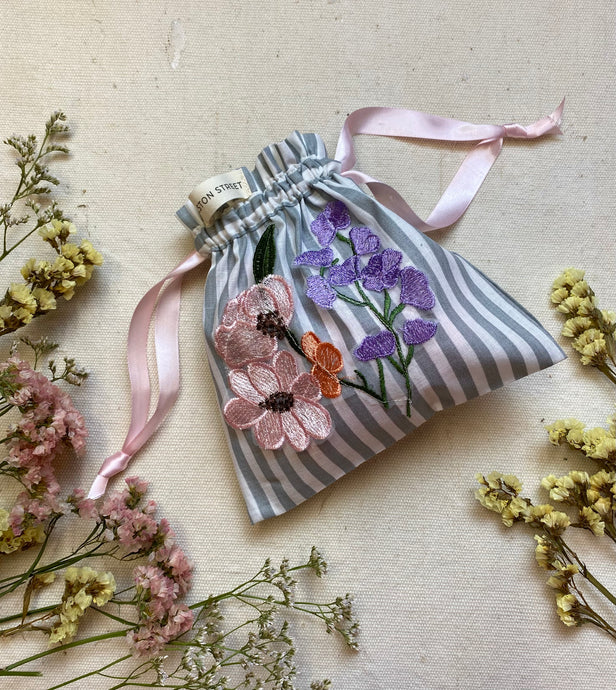 Floral Drawstring Bag - Mini