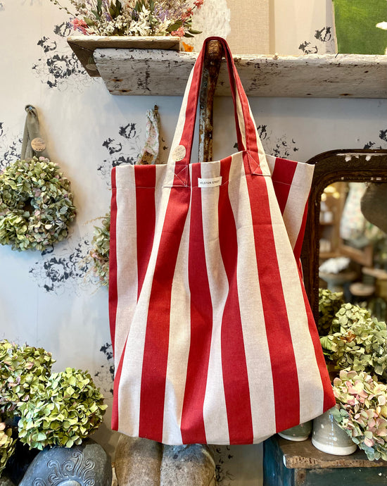 French Striped Linen Bag