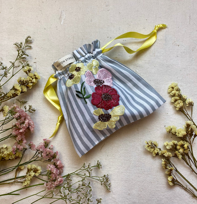 Floral Drawstring Bag - Mini