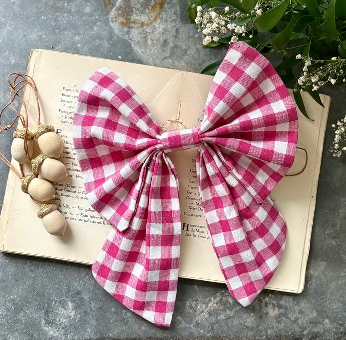 Pink Gingham Bow