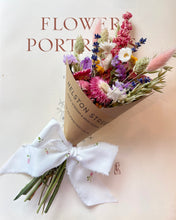 Dried flower mothers day mini bouquet with strawflowers and delphiniums 