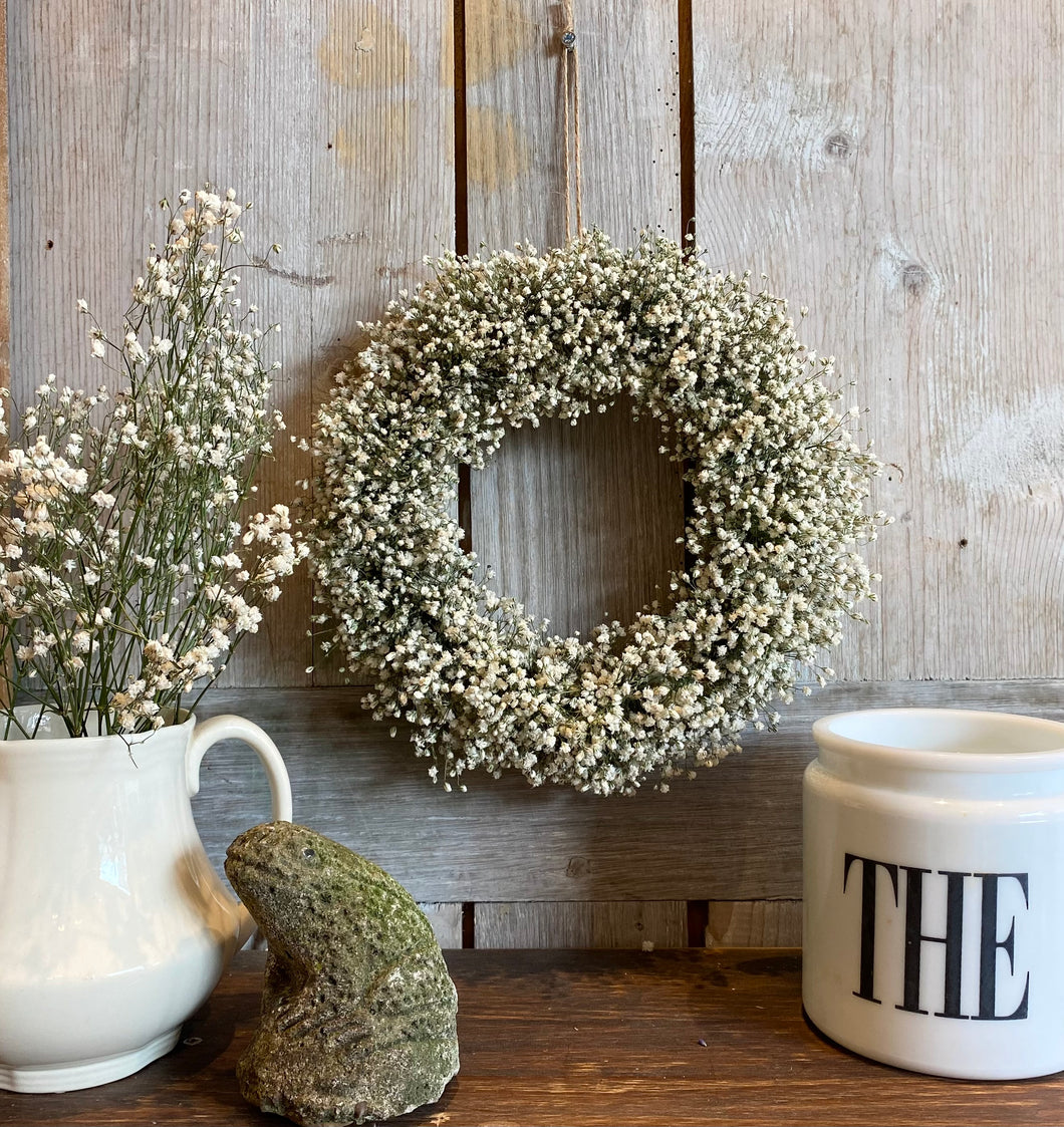 Dried Gypsophila Wreath - Small