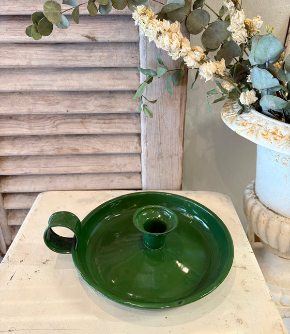 French Enamel Candlestick
