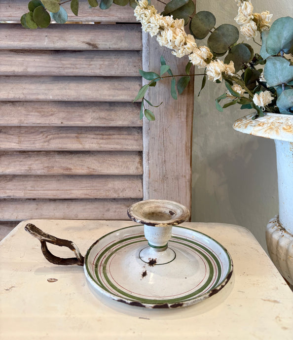 French Enamel Candlestick