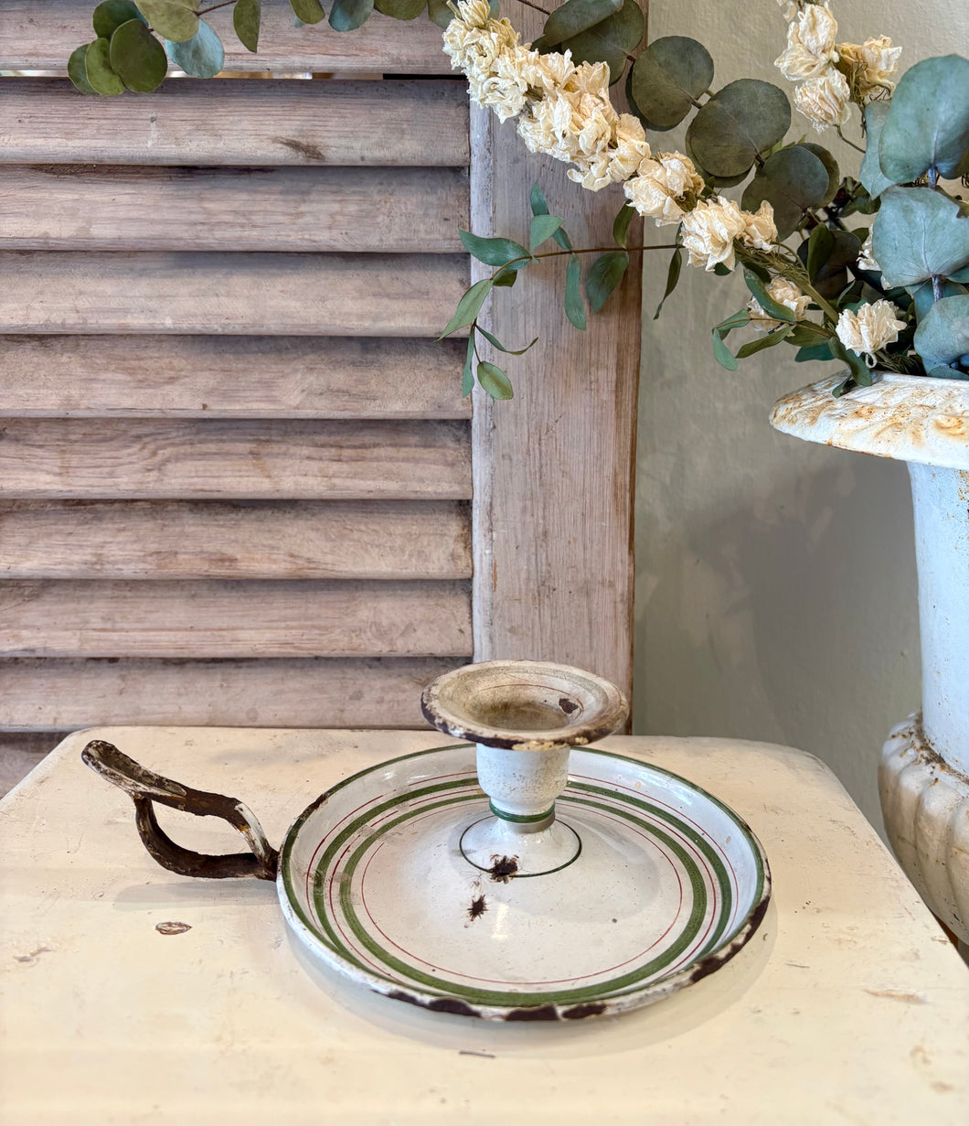 French Enamel Candlestick