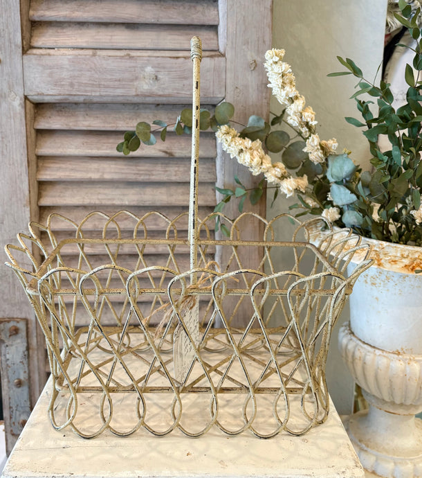 Cream Metal Basket