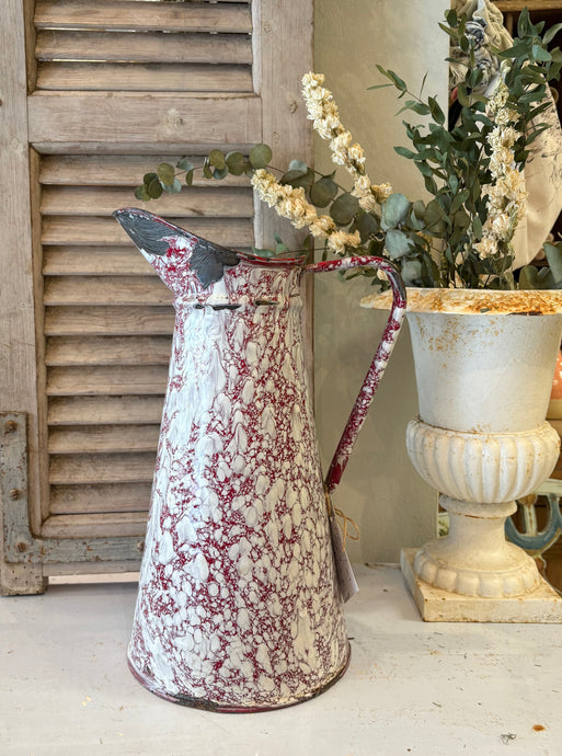 French Enamel Jug