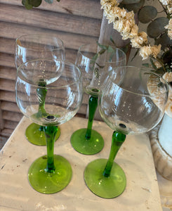 Vintage Green Wine Glasses