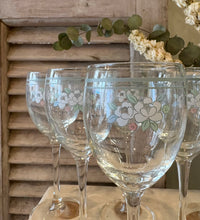 Vintage Floral Wine Glasses