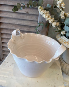 Ceramic Scalloped Plant Pot