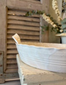 Ceramic Scalloped Serving Bowl