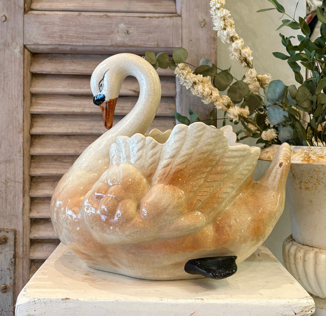 Vintage Swan Planter