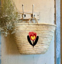 Floral French Market Basket