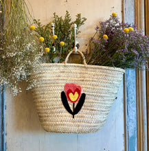Floral French Market Basket