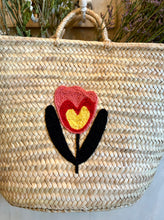 Floral French Market Basket