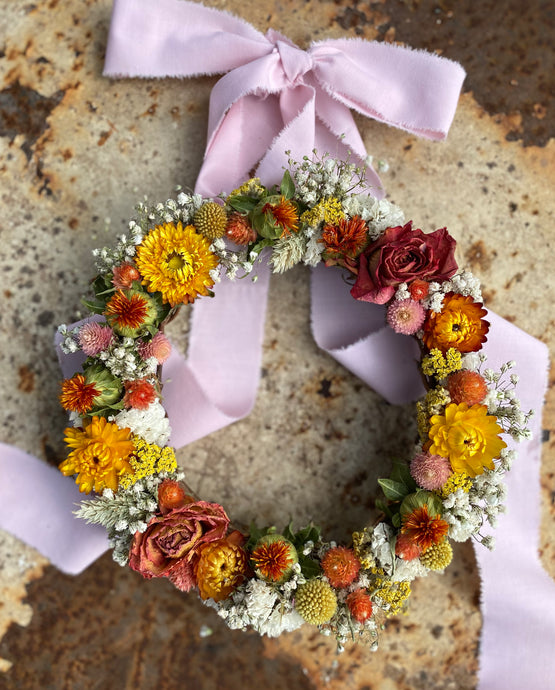 Autumnal DRIED Flower Wreath Workshop at Helston Street
