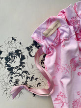 Pink Botanical Drawstring Bag