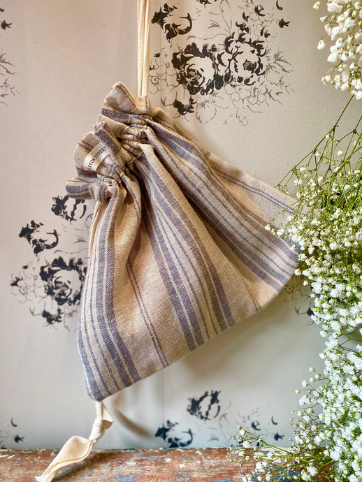 French Linen Drawstring Bag